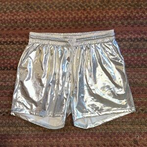 NWOT ARJEN KROOS SILVER FOIL SHORTS